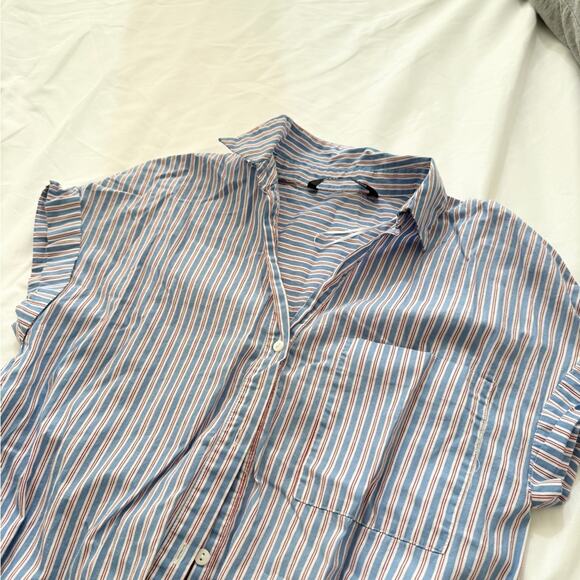 Zara Striped Button-Up Shirt - Picture 4 of 5